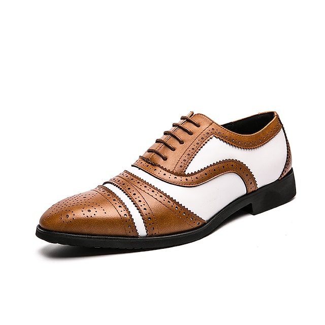  Miesten Oxford-kengät Derby-kengät Bullock kengät Bullock-kengät Kävely Vintage Liiketoiminta Klassinen Päivittäin Juhlat Kiiltonahka Nahka Hengittävä Käsintehty Non-liukastumisen Nilkkurit Nauhat