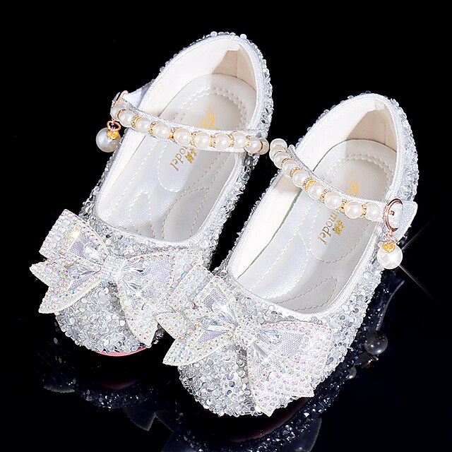 Shoes & Bags Kids Shoes | Girls Flats Mary Jane Flower Girl Shoes Princess Shoes Rubber PU Little Kids(4-7ys) Big Kids(7years +)