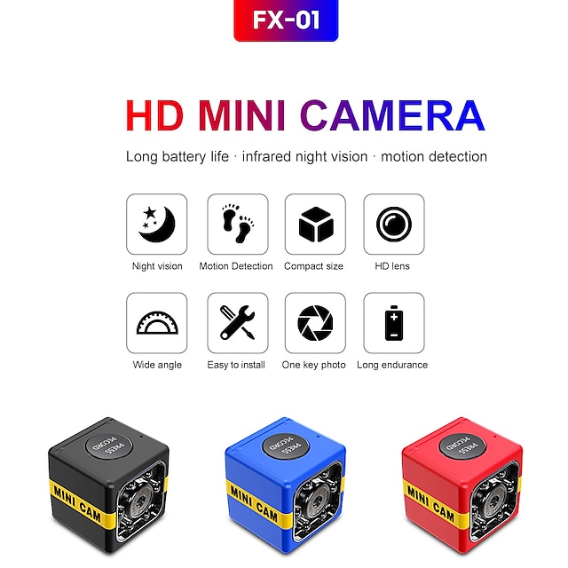  fx01 noční vidění malé tajné mikro video mini kamera vačka mikrokamera minikamera se snímačem pohybu plná hd 1080p bezpečnostní dvr