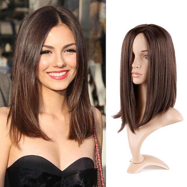  perruques brunes pour femmes naturelles droites longue perruque brune cheveux longs raides centre brun cheveux raides fendus