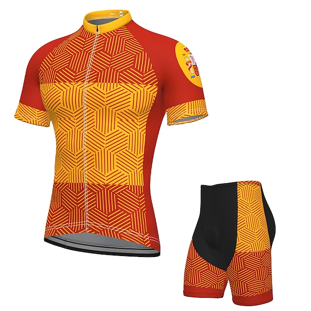 Sports & Outdoors Cycling | 21Grams® Mens Short Sleeve Cycling Jersey with Shorts Mountain Bike MTB Road Bike Cycling Orange Gra