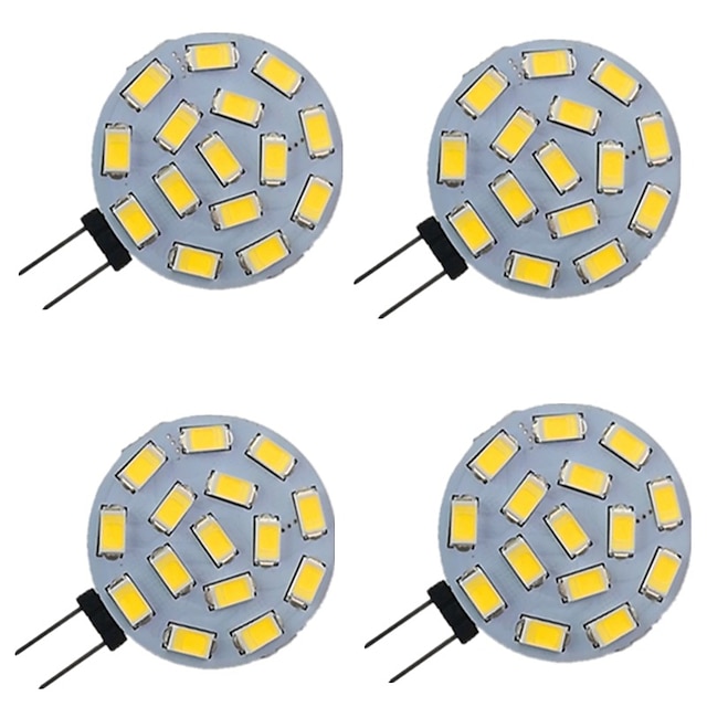  4 יחידות g4 led נורת 30 וואט שווה ערך bi-pin led disc jc סיכת צד 12v-24vdc וולט נמוך cri85 300 לומן לבן/חם/ירוק/אדום/צהוב/כחול