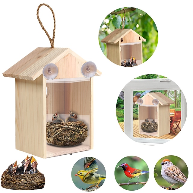  uradi sam kućica za ptice gnijezdo drvena kućica ručno izrađen ekološki kavez vanjska kućica za ptice vrtno dvorište visi