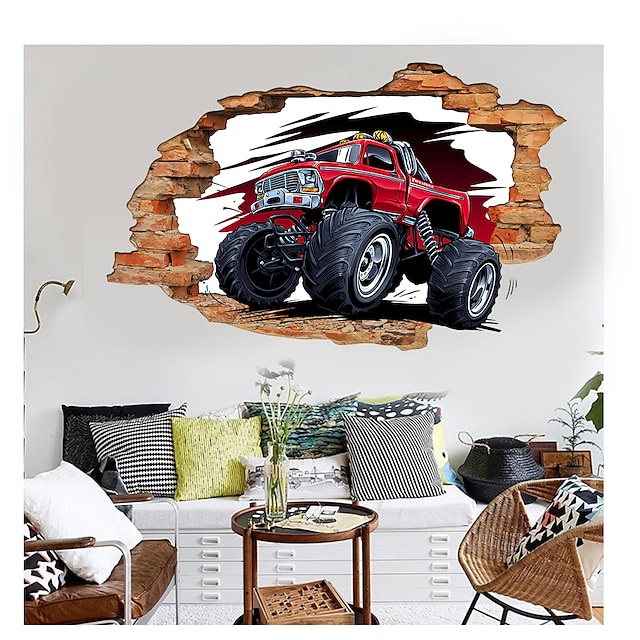 Home & Garden Home Decor | 3D Broken Wall StickersMountain Bike Home Hallway Background Decoration Removable PVC Home Decoration