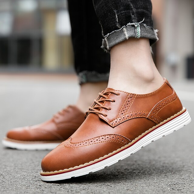 Shoes & Bags Mens Shoes | Mens Oxfords Brogue Leather Shoes Bullock Shoes Business Sporty Casual Daily Outdoor Walking Shoes Nap