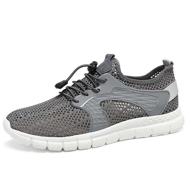 

Men's Boat Shoes Sporty Casual Daily Outdoor Water Shoes Mesh Booties / Ankle Boots Black Gray Khaki Summer