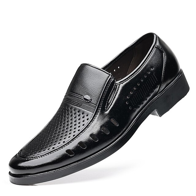  Hombre Oxfords Diario Oficina y carrera Zapatos de Paseo PU Impermeable Usar prueba Negro Otoño Primavera