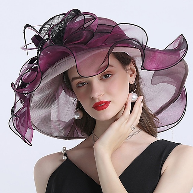 Fascinators Hats Headwear Organza Polyester / Polyamide Bucket Hat ...