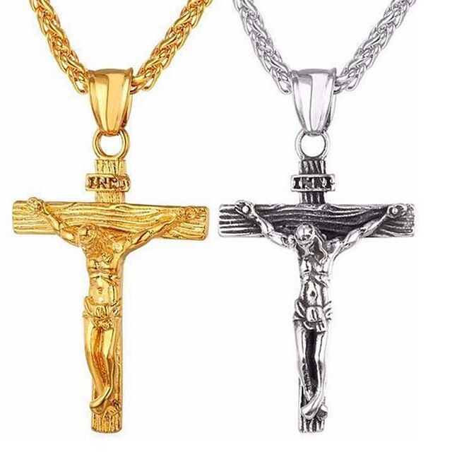 Shoes & Bags Fashion Accessories | 1pc Pendant Necklace For Mens Festival Alloy Cross - HG12191