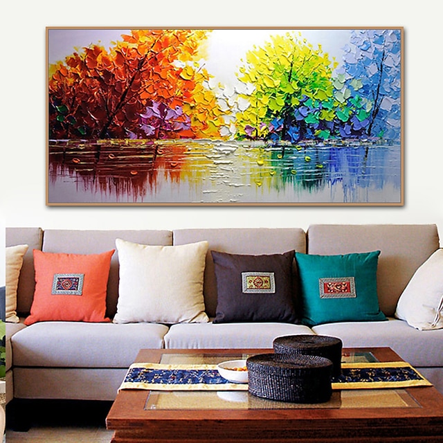  Mintura&reg; Large Size Hand Painted Abstract Trees Landscape Oil Painting On Canvas Modern Pop Art Wall Picture For Home Decoration (Rolled Canvas without Frame)