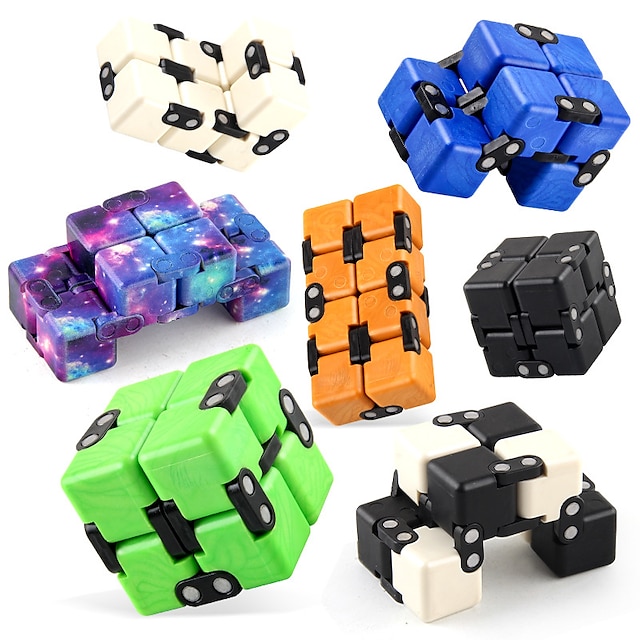 Galaxy Blue Sensory Infinity Cube Fidget Toy for Stress Autism Anxiety Relief 