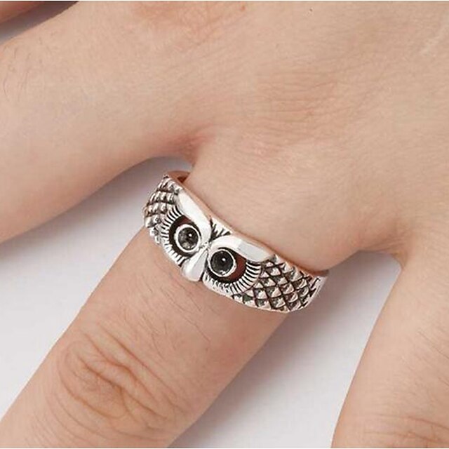 Shoes & Bags Fashion Accessories | 1pc Owl Ring Retro Animal Open Ring Adjustable Owl Ring Open Animal Rings Statement Ring Jewe