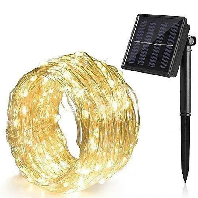 Christmas Tree Solar String Lights, Christmas 24M Warm White LEDs for Christmas Outdoor Decor & Celebrations 28