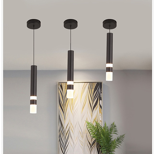  LED hanglamp nachtkastlamp zwart modern 31 cm enkel design hanglamp aluminium stijlvolle eiland gelakte afwerkingen 110-240 v