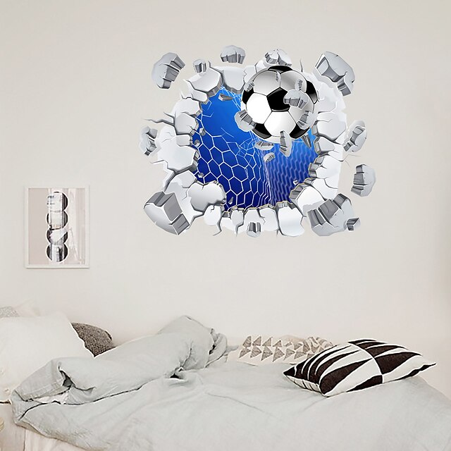 Home & Garden Home Decor | 3D Broken Wall Football Home Corridor Background Decoration Can Be Removed Stickers - IX86678