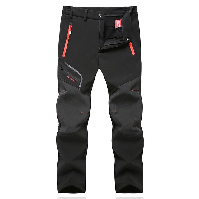 Men's Fleece Lined Pants Waterproof Hiking Pants Trousers Softshell ...