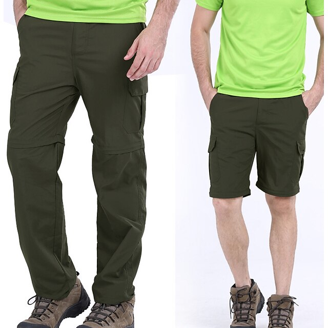 Men's Hiking Pants Black Trousers Convertible Pants / Zip Off Pants