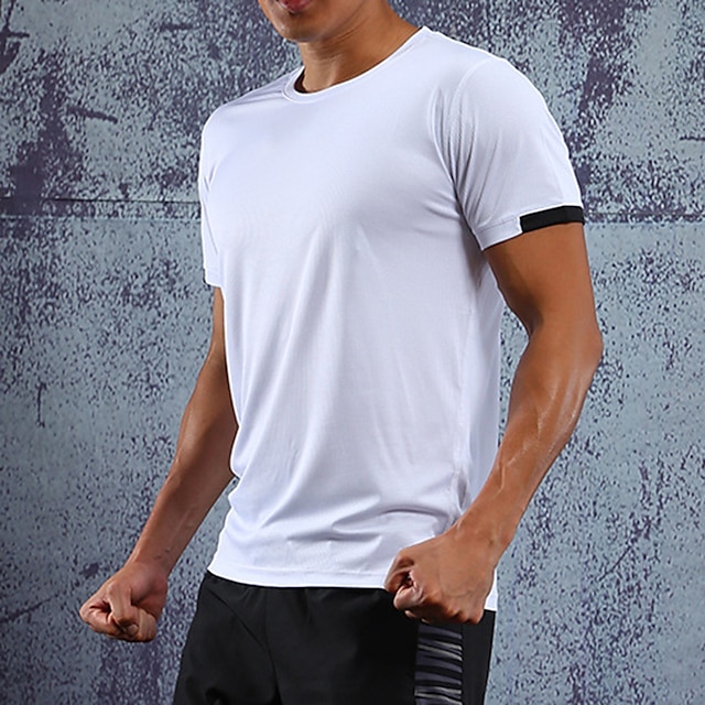 Sports & Outdoors Running, Jogging & Walking | Mens Short Sleeve Running Shirt Tee Tshirt Top Athletic Athleisure Spandex Quick 