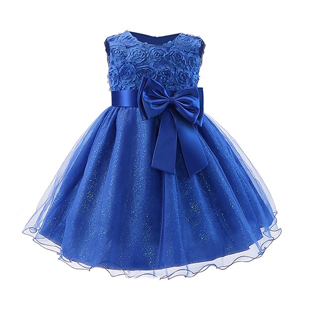 Toddler Girls' Dress Flower Sleeveless Wedding Party Layered Bow ...