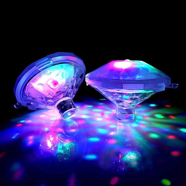  Outdoor-Unterwasser-RGB-Licht 2-teiliges Set Tauch-LED-Disco-Party-Lampe Batteriebetriebener Whirlpool Spa-Lichter Baby-Bad Licht Schwimmbad Glühen Show Atmosphäre Lichter