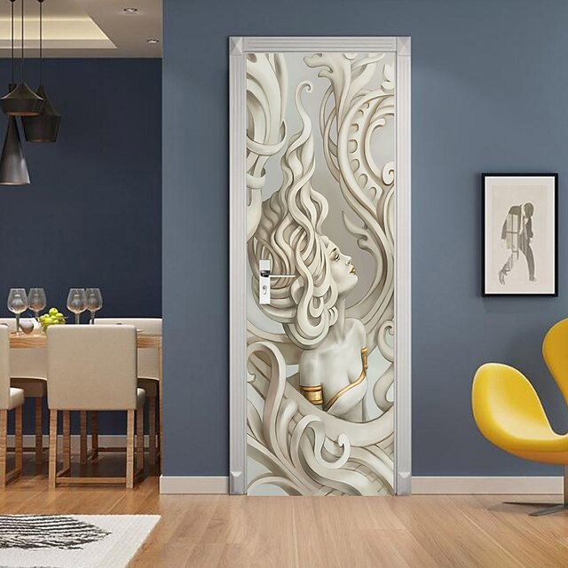 Home & Garden Home Decor | Self-adhesive Creative Sculpture Beauty Door Stickers DIY Decoration Home Waterproof Wall Stickers 2p