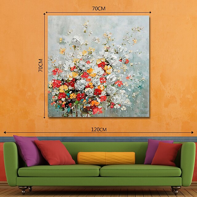 Home & Garden Wall Art | Oil Painting Hand Painted Abstract Flowers by Canvas Painting Comtemporary Simple Modern Stretched Canv