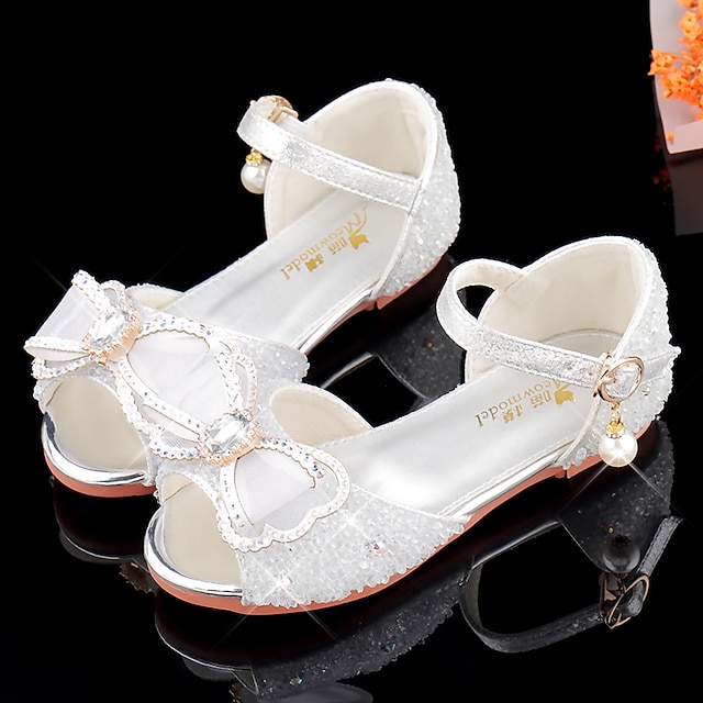 Shoes & Bags Kids Shoes | Girls Flats Glitters Mary Jane Flower Girl Shoes Princess Shoes Rubber PU Glitter Crystal Sequined Jew