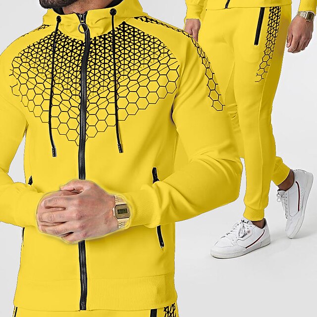 Sports & Outdoors Running, Jogging & Walking | Mens 2 Piece Full Zip Tracksuit Sweatsuit Casual Athleisure Winter Long Sleeve Th