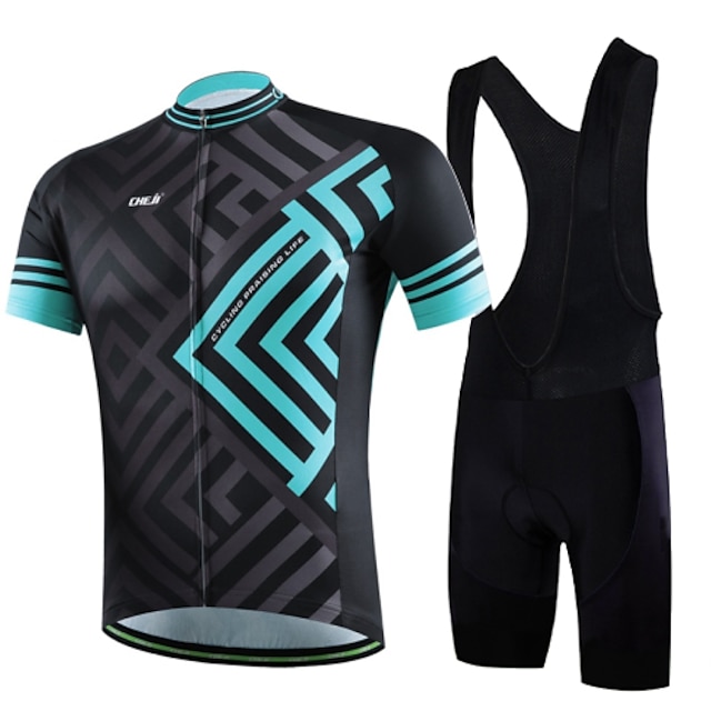 Sports & Outdoors Cycling | Mens Womens Short Sleeve Cycling Jersey with Bib Shorts Mountain Bike MTB Road Bike Cycling Black St