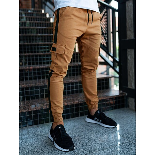 Mens Clothing Mens Bottoms | Mens Casual Cargo Straight Tactical Cargo Capri shorts Pocket Leg Drawstring Ankle-Length Pants Spo