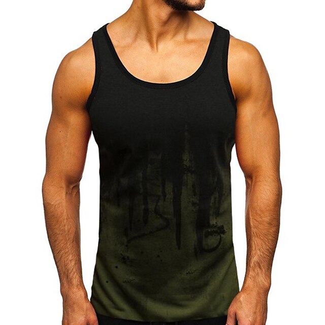 Sports & Outdoors Running, Jogging & Walking | Mens Sleeveless Running Tank Top Singlet Top Casual Athleisure Cotton Breathable 