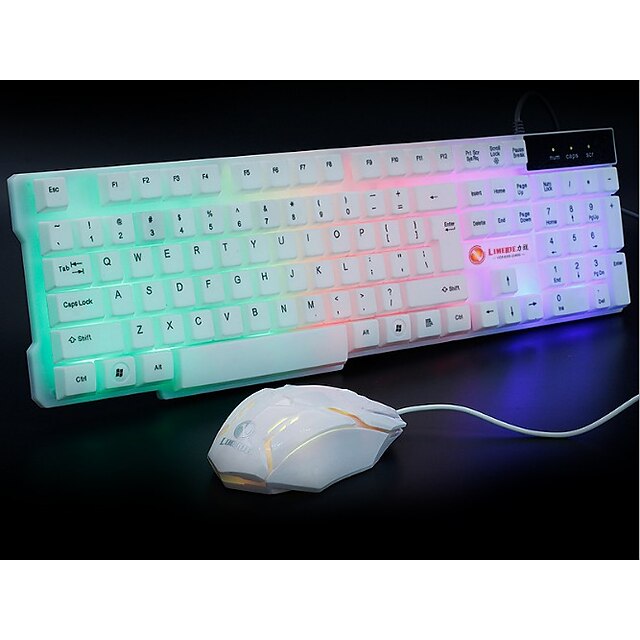  1Set T11 Mechanical Keyboard Rainbow Backlight Keypad Mouse for PC Laptop Gaming 32CB