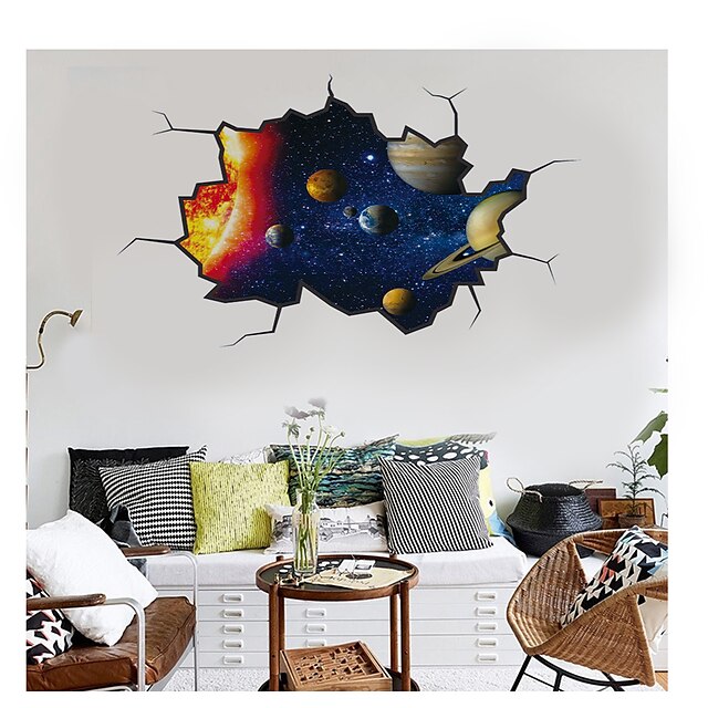 Home & Garden Home Decor | 3D Broken Wall Stickers New Wall Paste Star Star Universe Living Room Bedroom Corridor Decoration Rem