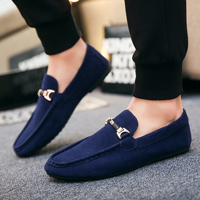  Men's Loafers & Slip-Ons Suede Shoes Comfort Loafers Dress Loafers Driving Shoes Walking Casual Daily Suede Breathable Non-slipping Wear Proof Loafer Black Red Blue Spring