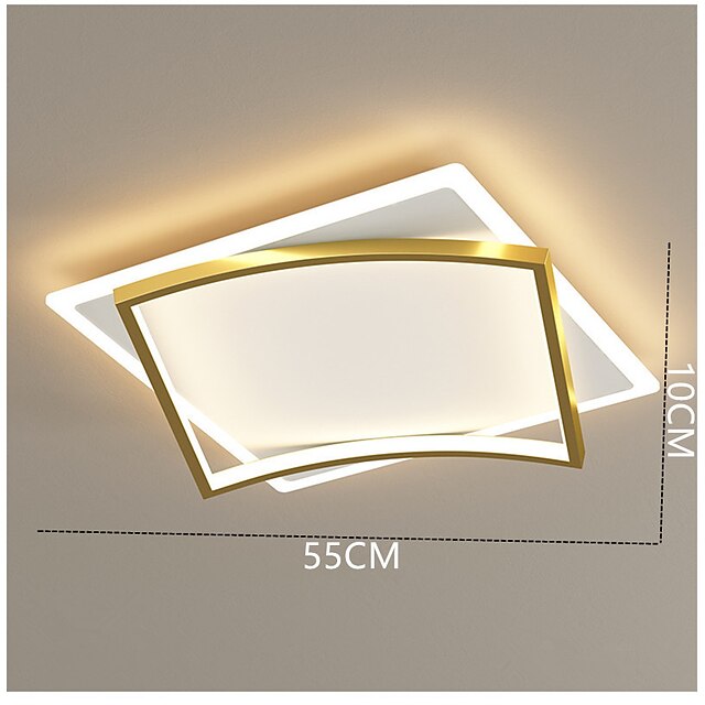  plafon cu led design pătrat aur negru include versiune diimmabilă 45/55/65 cm forme geometrice lumini încastrate aluminiu stil artistic stil modern finisaje pictate elegant 110-120v 220-240v