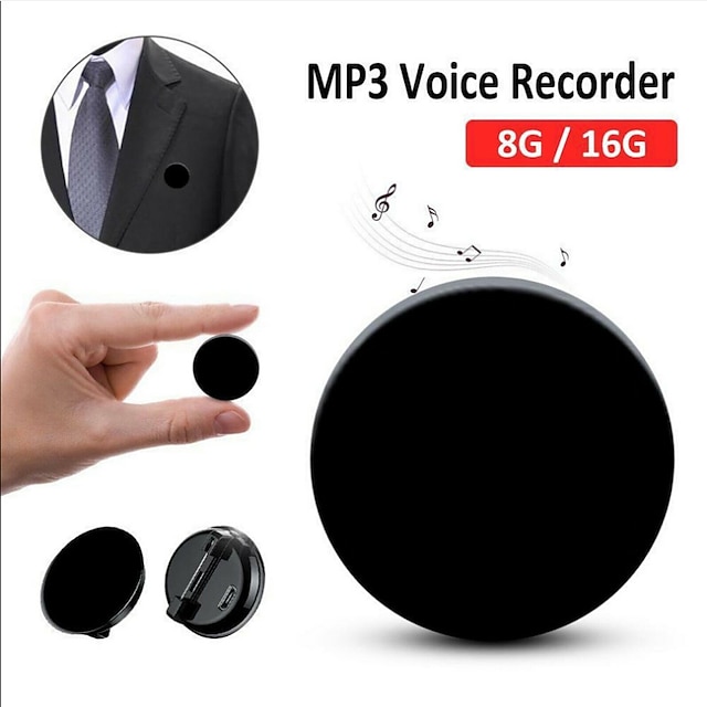  Digital Audio Voice Recorder Player 8GB Clip On Badge 48 Hour Sound Activated 