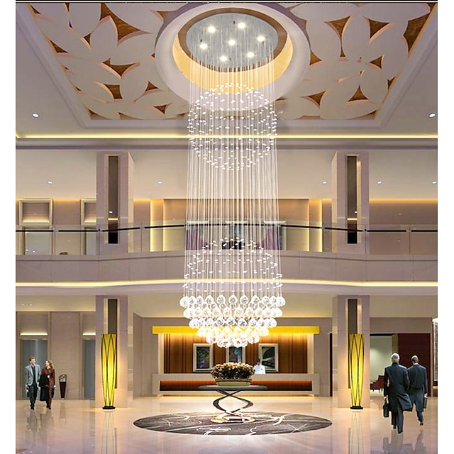  Lampadario di cristallo plafoniera globulare led illuminazione rotonda lampada a sospensione a soffitto design di lusso per interni deco sala da pranzo soggiorno hotel