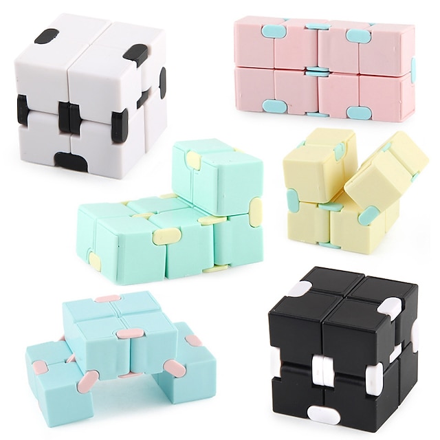 infinity cube fidget παιχνίδι ανακούφισης από το άγχος για αγόρι κορίτσι και ενήλικες, χαριτωμένο μίνι μοναδικό gadget για ανακούφιση από το άγχος και σκοτώνει το χρόνο (macaron)
