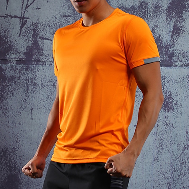 Sports & Outdoors Running, Jogging & Walking | Mens Short Sleeve Running Shirt Tee Tshirt Top Athletic Athleisure Spandex Quick 