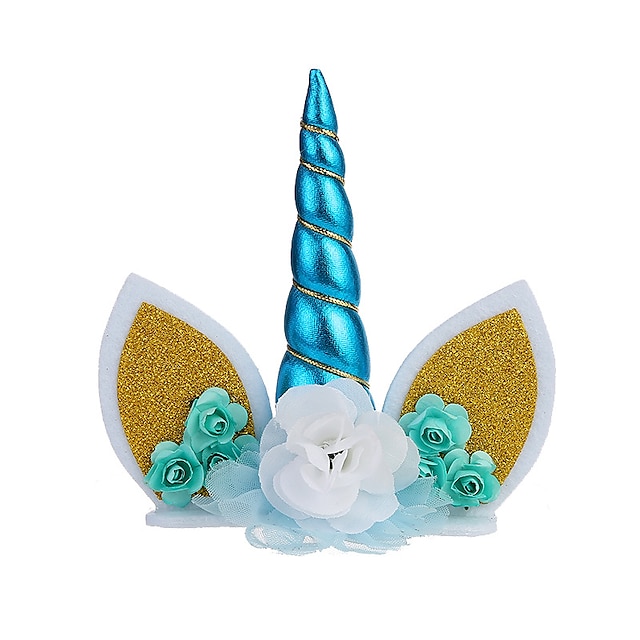  nouvelle décoration de gâteau de licorne pour enfants bébé filles décoration de gâteau d'anniversaire de licorne cuisson plug-in accessoires d'habillage