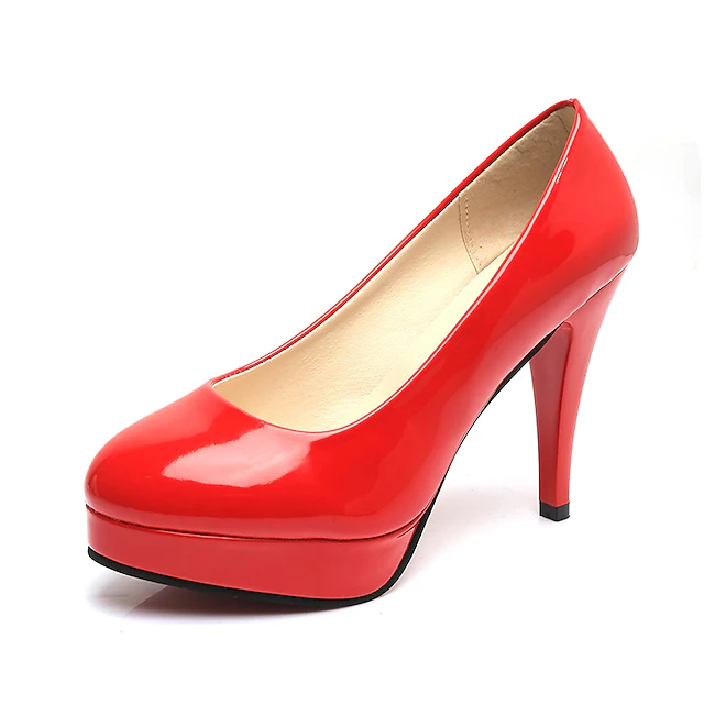 Women's Heels Pumps High Heels Solid Colored Platform Stiletto Heel PU ...