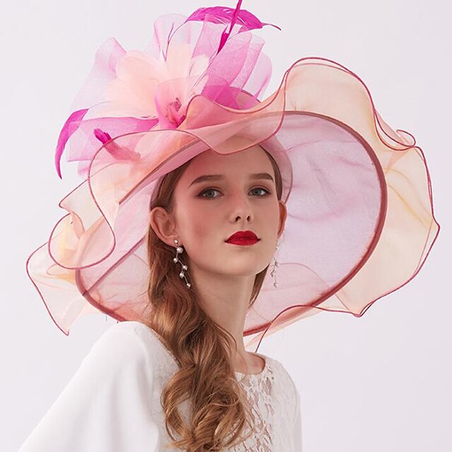 Fascinators Hats Headwear Organza Polyester / Polyamide Bucket Hat ...