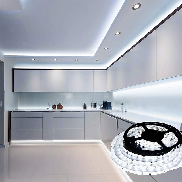 5 Meters LED Lights Self Adhesive Flexi Strip White 60 LEDs/meter IP 65 12v 