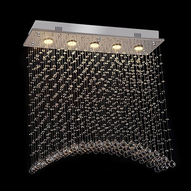  lysekrone taklampe varm k9 rektangel hengende lampe til stue spisestue bølge krystall lysekrone anheng lys bar øyskap lampe