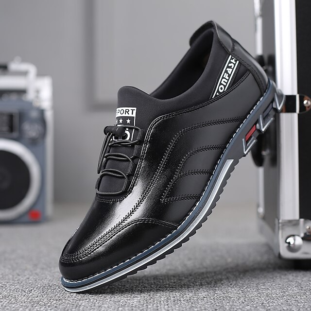 Shoes & Bags Mens Shoes | Mens Oxfords Daily Office & Career Walking Shoes PU Waterproof Wear Proof Black Orange Blue Fall Sprin