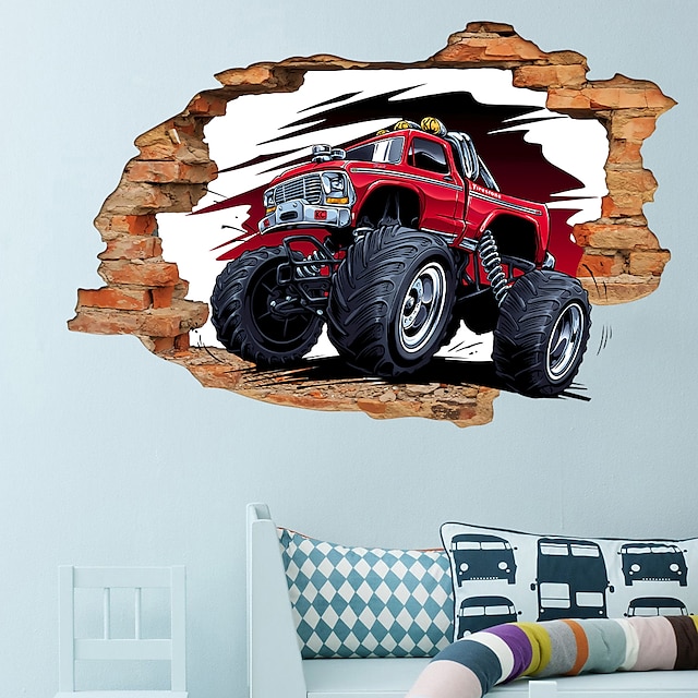 Home & Garden Home Decor | 3D Broken Wall StickersMountain Bike Home Hallway Background Decoration Removable PVC Home Decoration