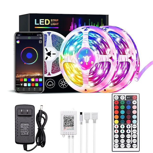 10M 5M 3528 RGB LED Strip Light Kit Smart WiFi Bluetooth Music 44 Key Controller