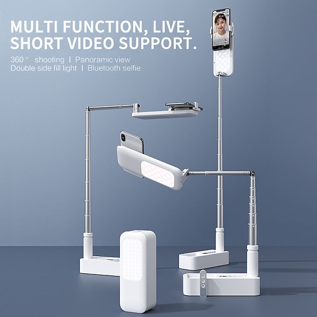  Telefonständer Tragbar Verstellbar LED-Lampe Telefonhalter für Heim Tisch Selfies / Vlogging / Live-Streaming Kompatibel mit iPad Tablette Alles Handy Handy-Zubehör
