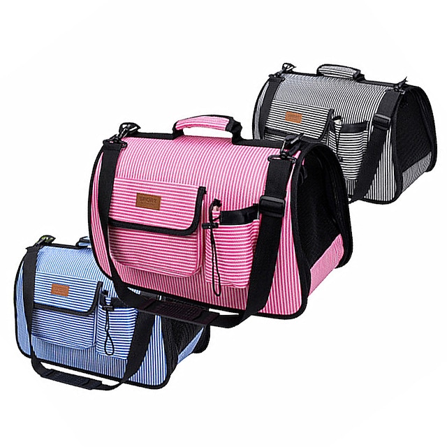  Hund Katt Små pälsdjur Carry Bag resväska Resväska Flygbolag godkänd husdjurstransporter Hundbärsryggsäck Justerbara Bärbar Andningsfunktion Enfärgad Klassisk Nylon Hundvalp Liten hund Träning