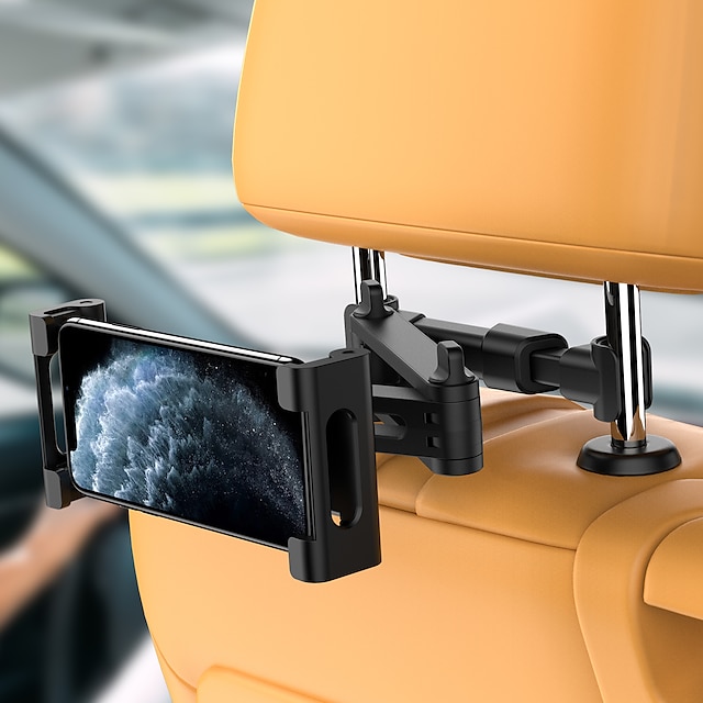  車のヘッドレストマウント、角度調整可能なヘッドレストタブレットマウント、車の後部座席用のユニバーサルタブレットホルダー、5
